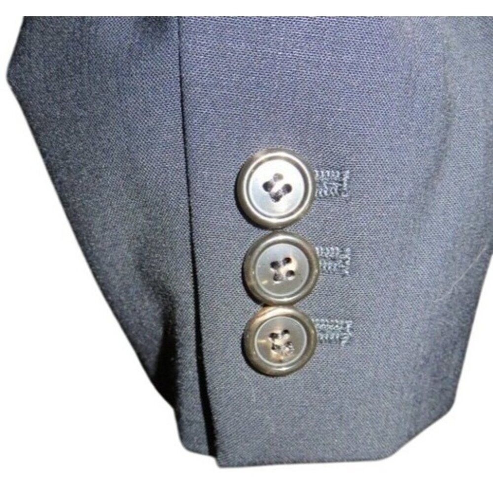 ESCADA Navy 100% Italian Wool Silk Suit Blazer Jacket size 42 US 12 - Picture 5 of 9